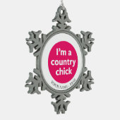 国のひよこ スノーフレークピューターオーナメント (左)