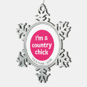 国のひよこ スノーフレークピューターオーナメント (右)