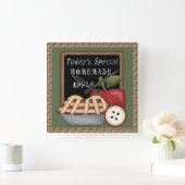 国のりんご-手製のアップルパイの柱時計 スクエア壁時計 (ホーム)