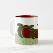 国のりんご(緑のボーダー) ツートーンマグカップ (正面左)