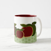 国のりんご(緑のボーダー) ツートーンマグカップ (正面右)