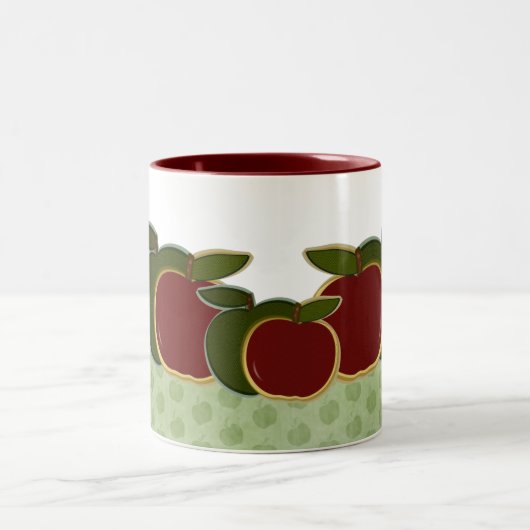 国のりんご(緑のボーダー) ツートーンマグカップ (中央)