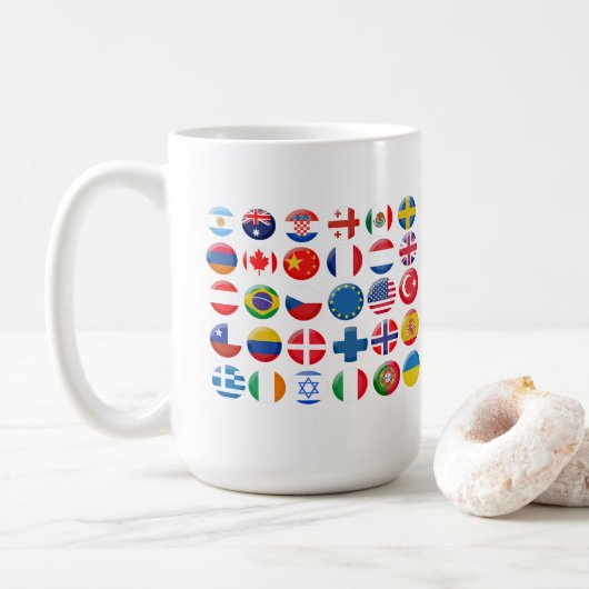 国のアイコンセット コーヒーマグカップ (ドーナツ)