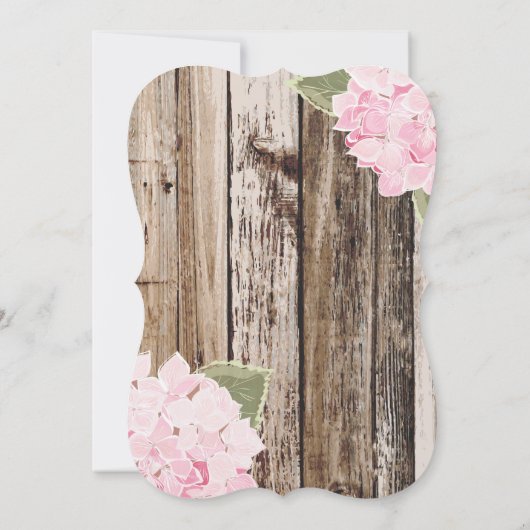 国のアジサイおよび素朴な木製のベビーシャワー 招待状 (裏面)