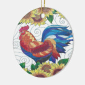 国のオンドリ セラミックオーナメント (左)