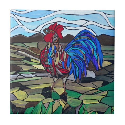 国のオンドリ タイル (正面)