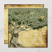 国のオークの木のヴィンテージの結婚式招待状 招待状 (正面/裏面)