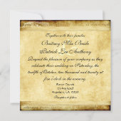 国のオークの木のヴィンテージの結婚式招待状 招待状 (裏面)