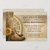 国のカウボーイのスタイルの誕生日の招待状 招待状 (正面/裏面)