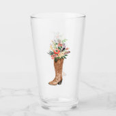 国のカウボーイの女性のカーボーイのブーツの結婚式 タンブラーグラス (正面)