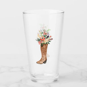 国のカウボーイの女性のカーボーイのブーツの結婚式 タンブラーグラス