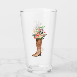 国のカウボーイの女性のカーボーイのブーツの結婚式 タンブラーグラス