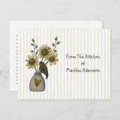 国のカラスおよびヒマワリのレシピカード ポストカード (正面/裏面)