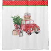 国のクリスマスの古いトラックの木の精神 シャワーカーテン (正面)