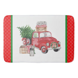 国のクリスマスの古いトラックの木の精神 バスマット