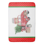 国のクリスマスの古いトラックの木の精神 バスマット (正面縦)