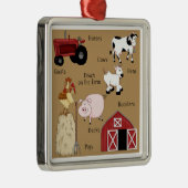 国のクリスマスの家畜 メタルオーナメント (右)
