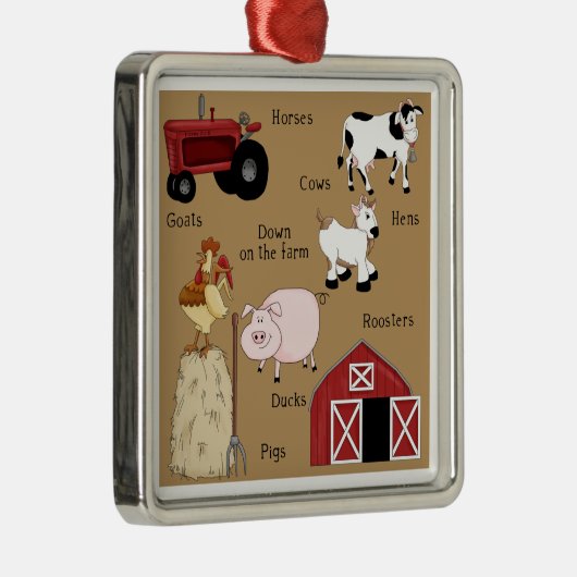国のクリスマスの家畜 メタルオーナメント (右)