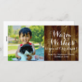 国のクリスマスの暖かい願いヴィンテージ シーズンカード (正面/裏面)