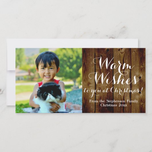 国のクリスマスの暖かい願いヴィンテージ シーズンカード (正面)