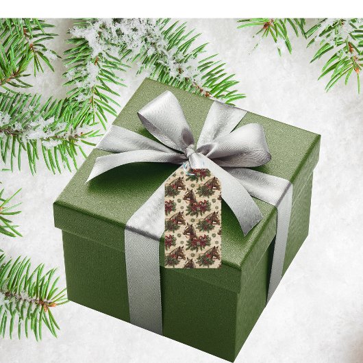 国のクリスマスの馬 ギフトタグ