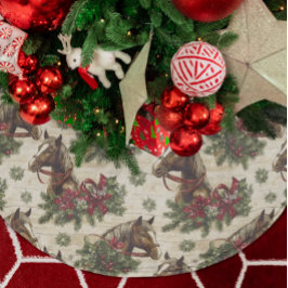 国のクリスマスの馬 ブラッシュドポリエステルツリースカート