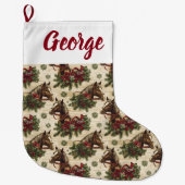 国のクリスマスの馬 ラージクリスマスストッキング (正面)