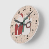 国のクリスマスウォール時計 ラウンド壁時計 (傾斜)