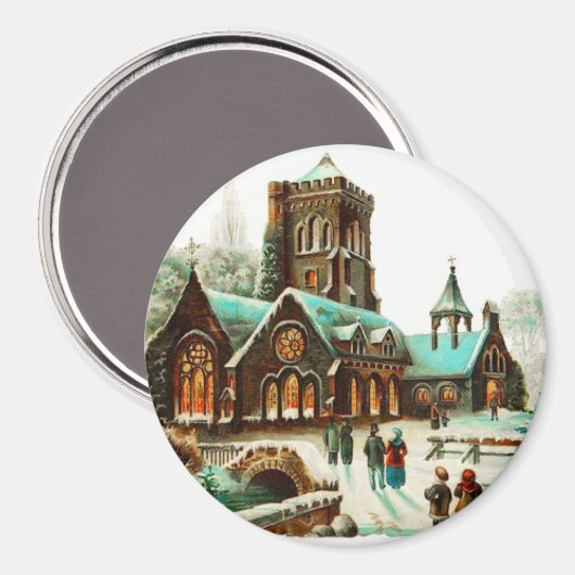 国のクリスマスサービスヴィンテージ マグネット (正面/裏面)