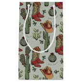 国のクリスマスレッドとグリーン スモールペーパーバッグ (正面)