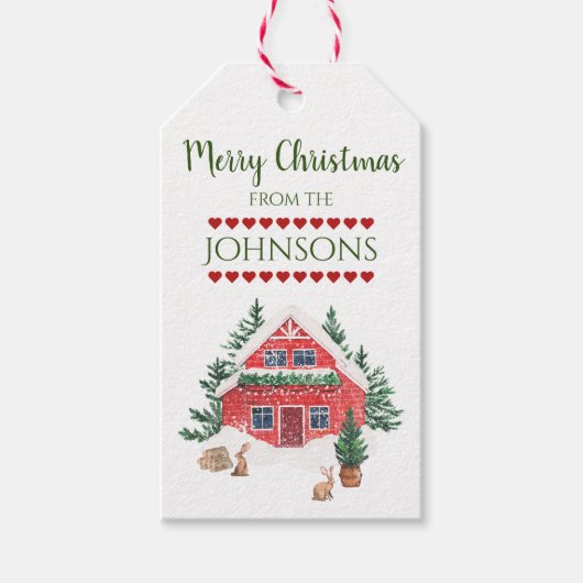 国のクリスマス署名 ギフトタグ (正面)