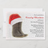 国のクリスマス・パーティの招待のカウボーイ・ブーツ 招待状 (正面)