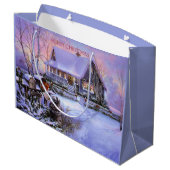 国のクリスマス、休日、カスタム ラージペーパーバッグ (裏面アングル)