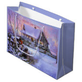 国のクリスマス、休日、カスタム ラージペーパーバッグ (正面アングル)