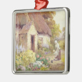 国のコテージ メタルオーナメント (左)