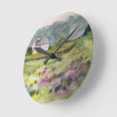 国のコテージ ラウンド壁時計 (傾斜)