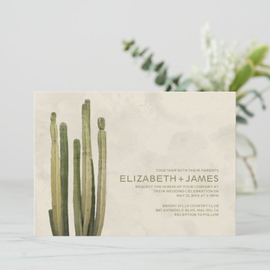 国のサボテンの結婚式招待状 招待状 (スタンド正面)