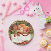 国のジンジャーブレッドのバスケットの紙皿 ペーパープレート (パーティー)