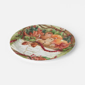 国のジンジャーブレッドのバスケットの紙皿 ペーパープレート (アングル)