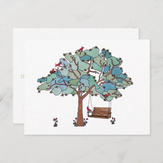 国のスイング新しい住所の移動 案内ポストカード (正面/裏面)