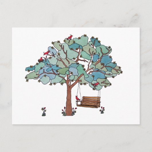 国のスイング新しい住所の移動 案内ポストカード (正面)