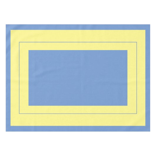 国のスタイル、青と黄色、綿 テーブルクロス (正面(横))