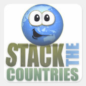 国のステッカーを積み重ねて下さい スクエアシール (正面)