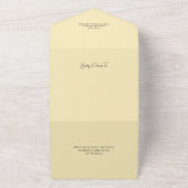 国のデイジー&ひまわり淡い色の金ゴールドQRコード オールインワン招待状 (外側)