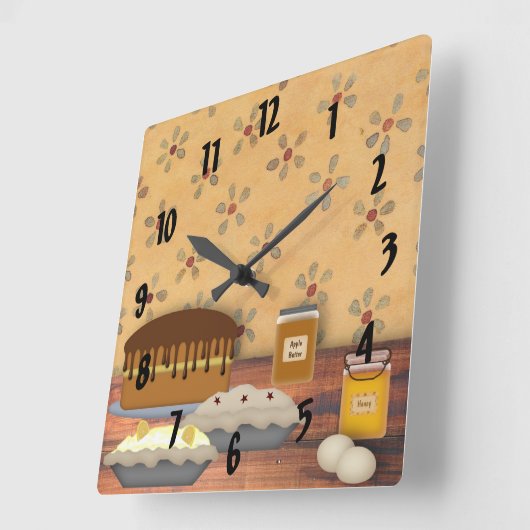 国のデザートの柱時計 スクエア壁時計 (傾斜)
