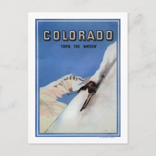 国のトップ – スキーの宣伝ポスター ポストカード (正面)