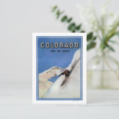 国のトップ – スキーの宣伝ポスター ポストカード (スタンド正面)