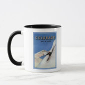 国のトップ – スキーの宣伝ポスター マグカップ (左)