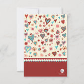 国のバレンタインの写真の教室カード 招待状 (裏面)