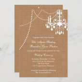 国のバーラップのシャンデリアの結婚式招待状 招待状 (正面/裏面)